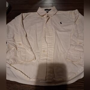 Boys Cream Ralph Lauren Polo Shirt